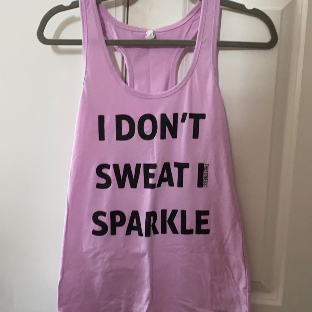 “I don’t sweat I sparkle” tank top size medium